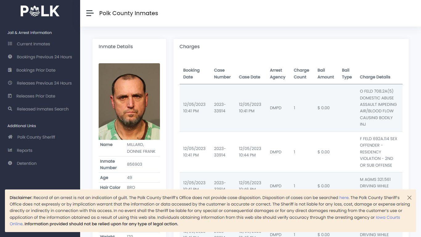 Inmate Details - Polk Inmates