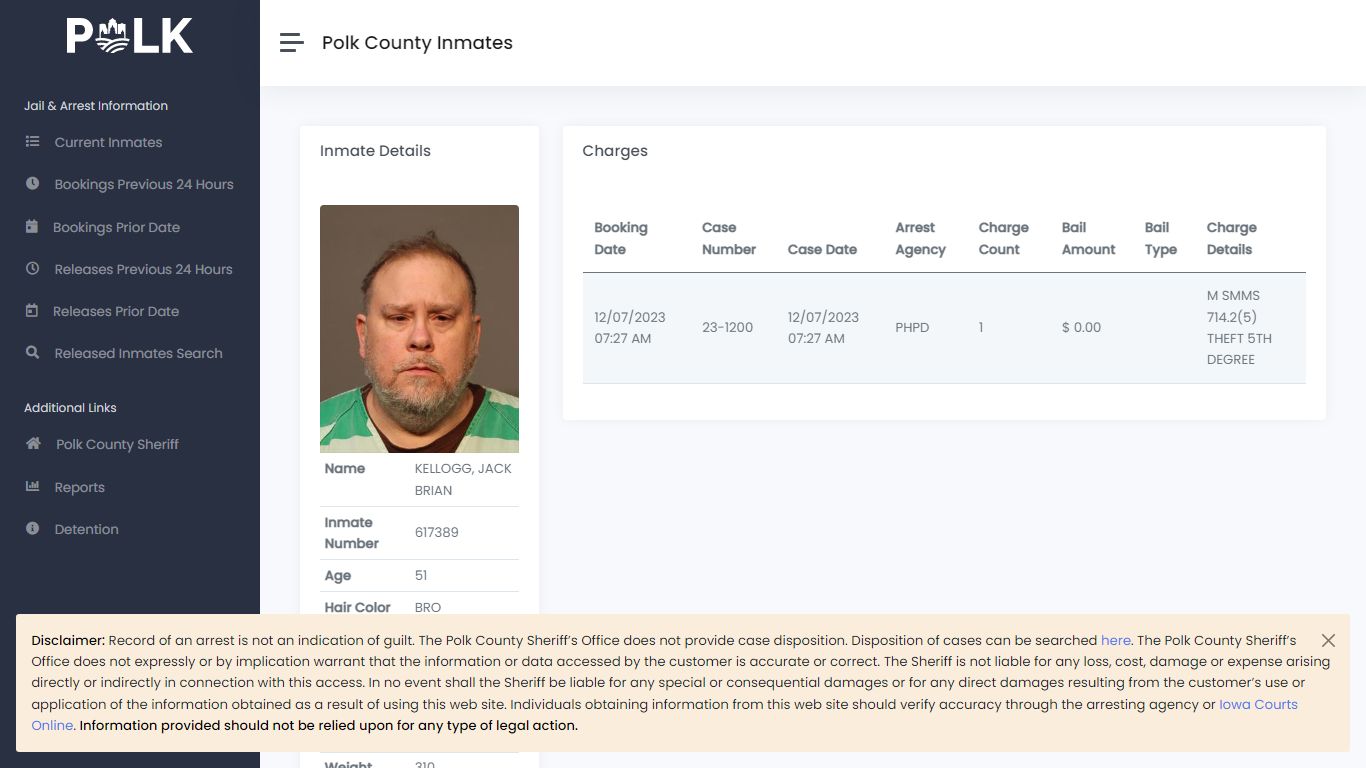 Inmate Details - Polk Inmates